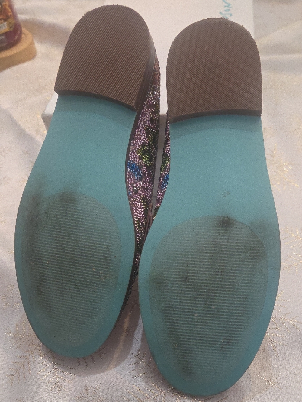 Betsey Johnson Pink ARON Multicolor Crystal Floral Loafers - Picture 5 of 5